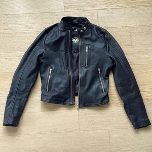 SUPERDRY genuine leather black racer jacket